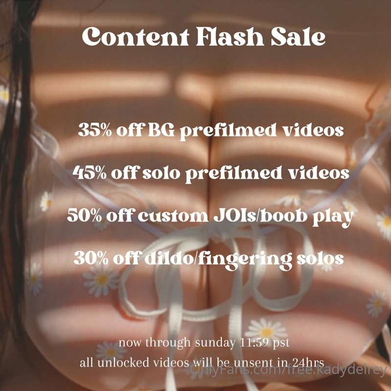 content sale on my paid page

https://onlyfans.com/kadydelre..