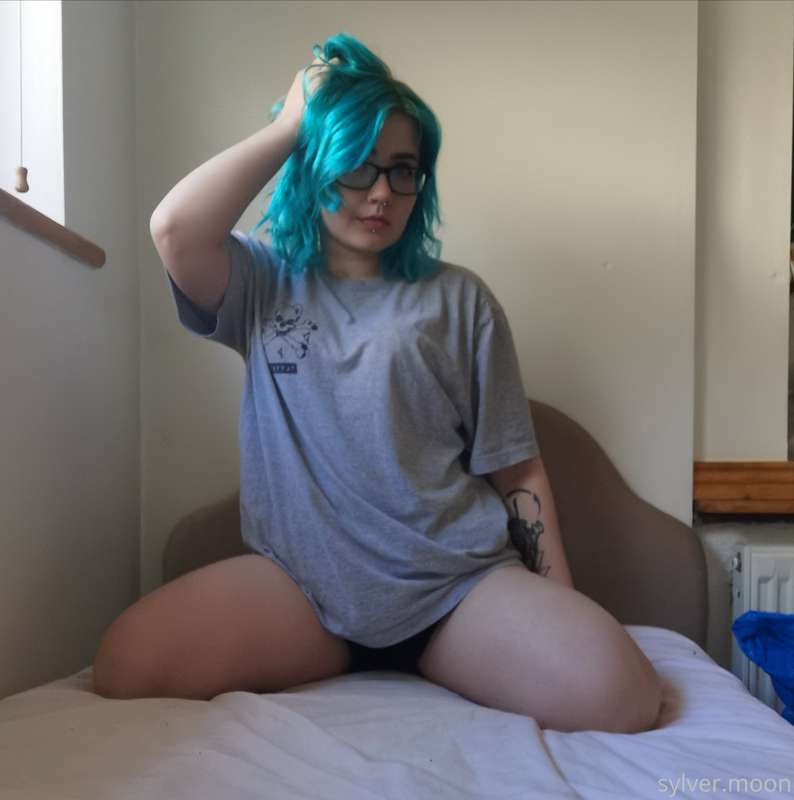 sfw photos in an old roommate's shirt and silk pyjama shorts