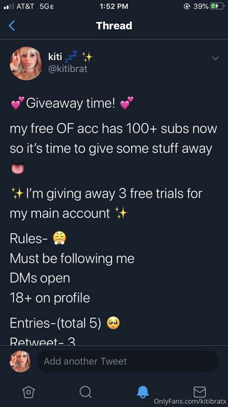 If you want a free month on my paid account go enter on Twit..