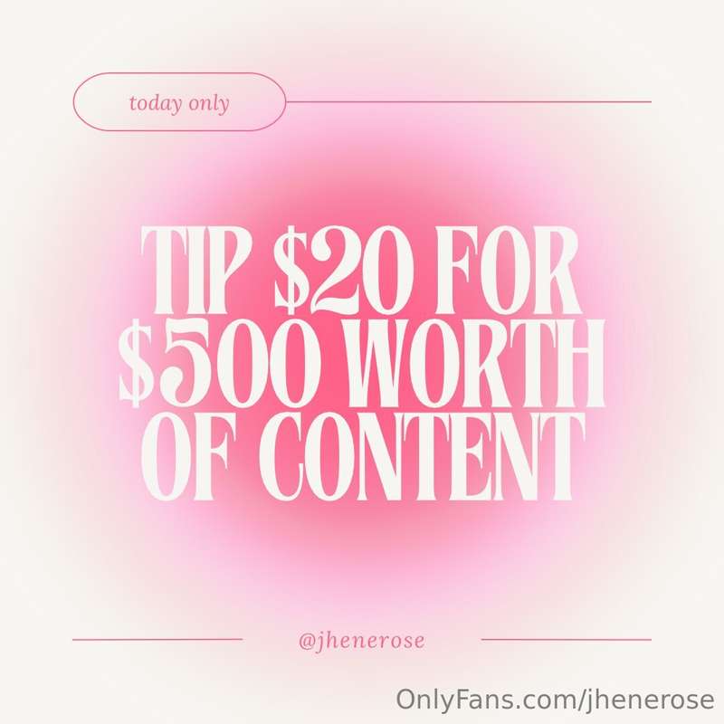 **TIP** ***$20*** **FOR** ***$500 WORTH OF CONTENT NOW*** ‼️