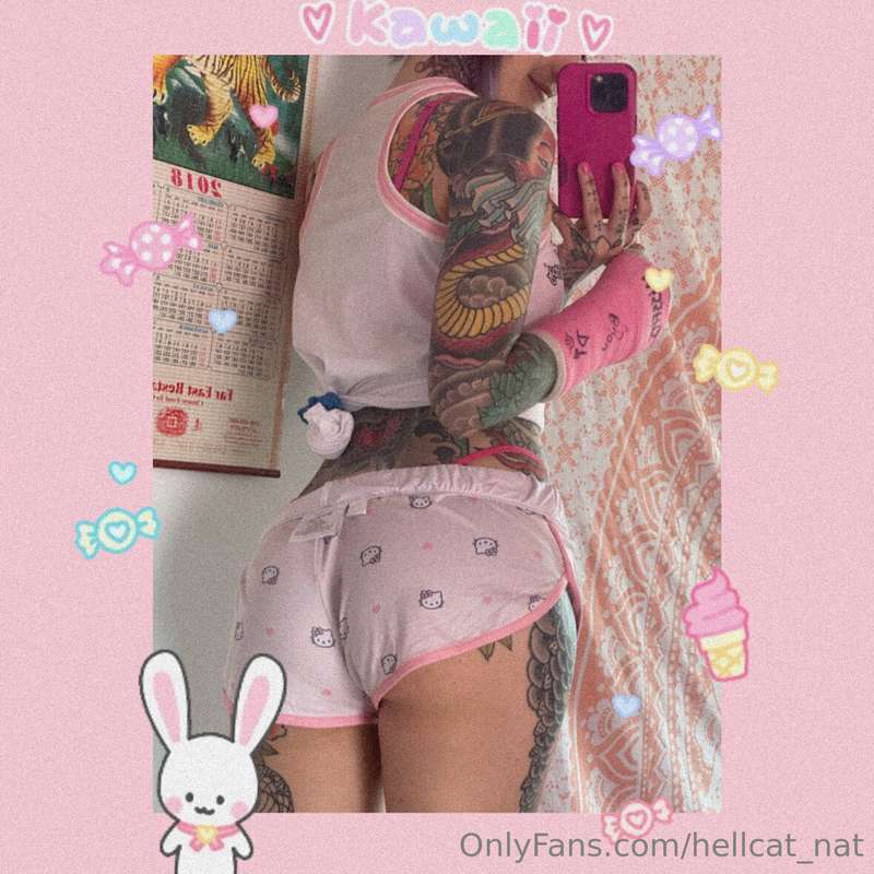 My PJs vs. Whats underneath 👀 I loveee my new hello kitty se.. 5