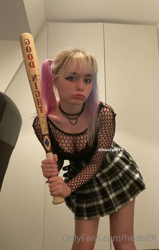 make-shift harley quinn cosplay, her costume should be arriv.. 9