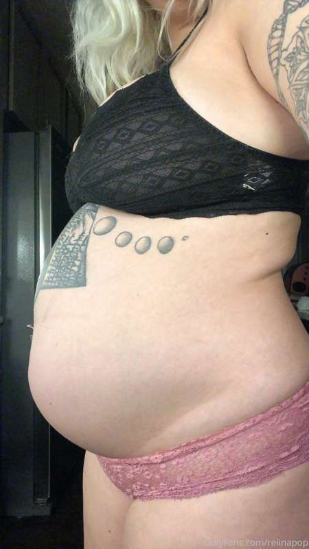 stuffed belly chugging! Swipe for more belly~