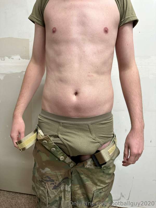 The private doing a little stripping down to his military br.. 10