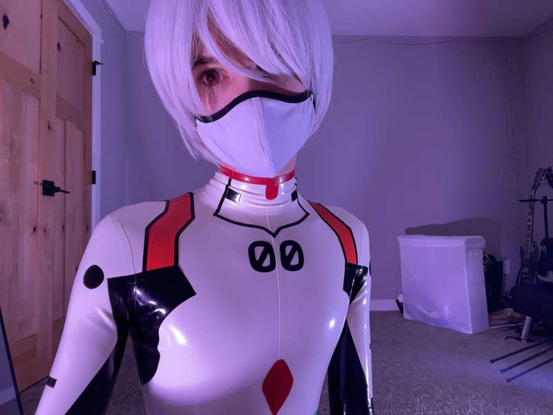 Rei Ayanami shows off her cute butt, big dick, and tight bod..