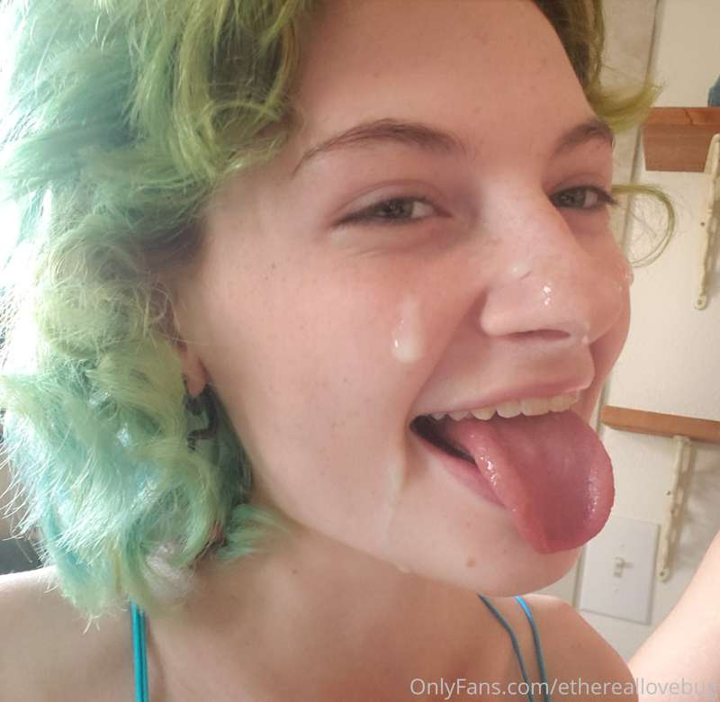 I just got my throat fucked so good. Here's a recent facial .. 3