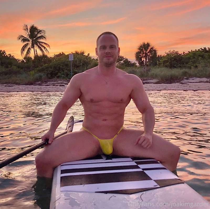 Paddle boarding in Miami with a buddy. Both of us wearing th.. 1