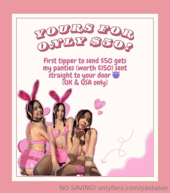 My panties are coming off… who’s getting them? 😈First $50 ti..