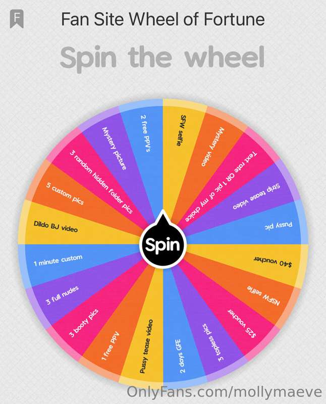 🧡 November Wheel of Fortune! 🧡

1 spin: $10
2 spins: $17
3 s..