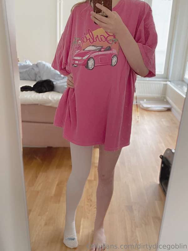 Feeling comfy and cute in just my Barbie tshirt 