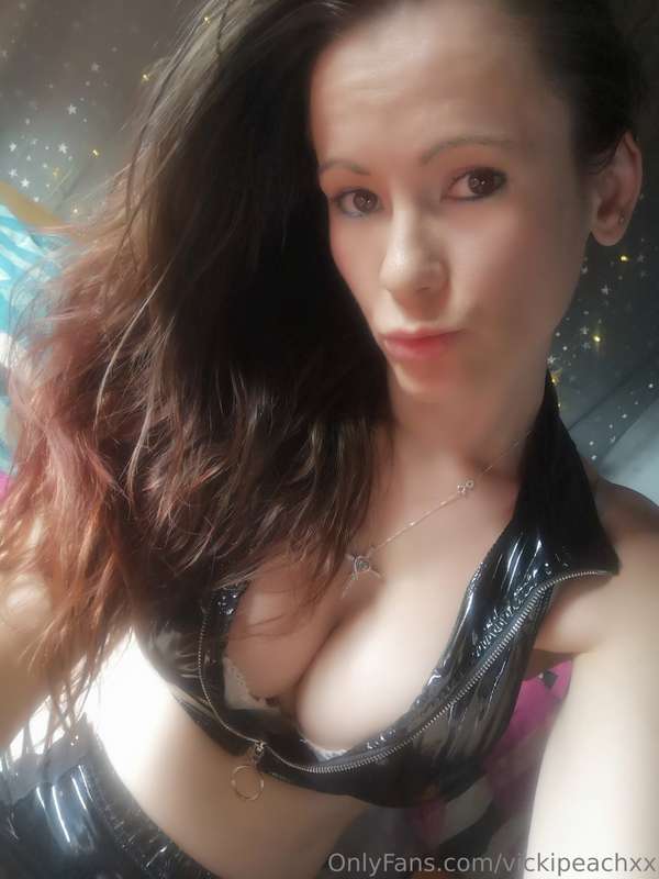 in black pvc skirt n top pulling my panties to the side 6