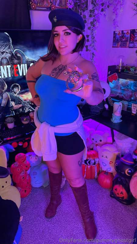 Jill Valentine cosplay! 💙 I give you some head and stroke yo.. 29