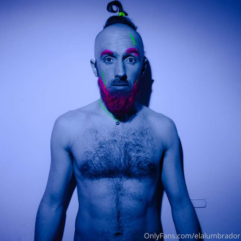 random crazy self-portrait playing with neon paint 1