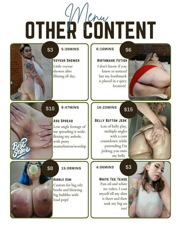 ✨𝐌𝐄𝐍𝐔✨

➡️ 𝚃𝚑𝚒𝚗𝚐𝚜 𝚝𝚘 𝚗𝚘𝚝𝚎:
- B/G Videos are ORAL only. I do .. 10