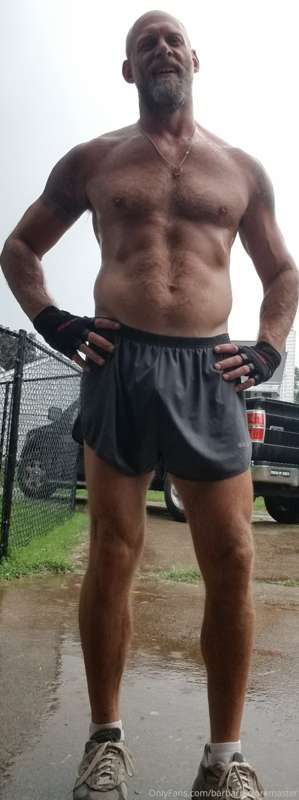 Working out in the rain