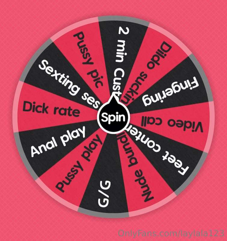 🖤♥️SPIN THE WHEEL♥️🖤  Tip $10 for 1 spin 🖤 Tip $18 for 2 spi..