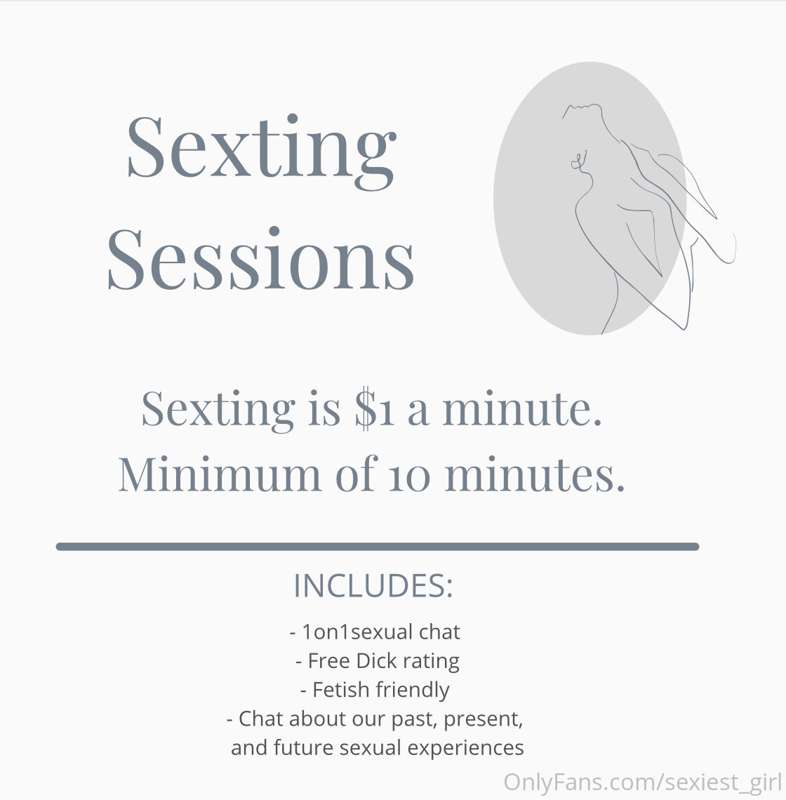 Now offering sexting sessions. Let’s chat until we both cum...