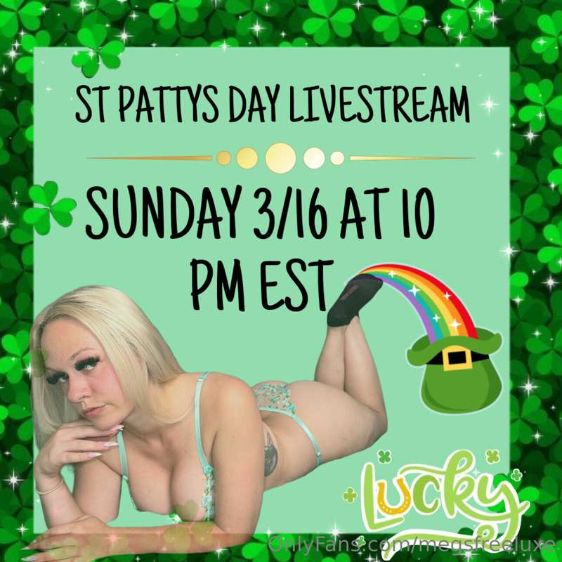 get lucky and watch me cum tonight on my VIP page livestream..