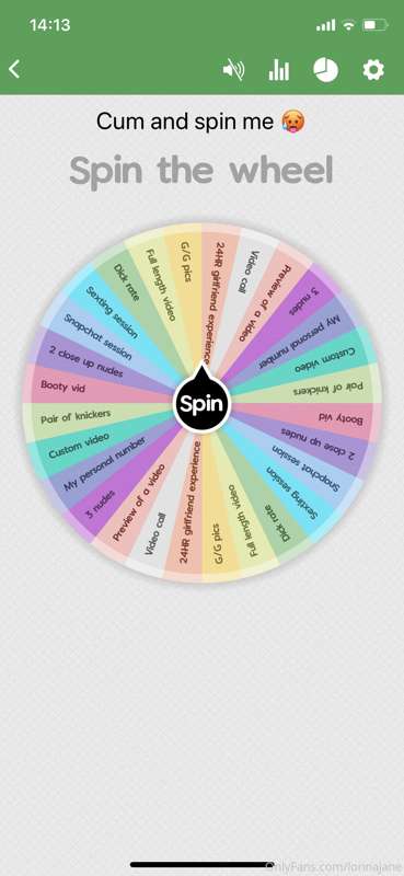 $10 for a spin the wheel!! Just tip me then I’ll spin for yo..