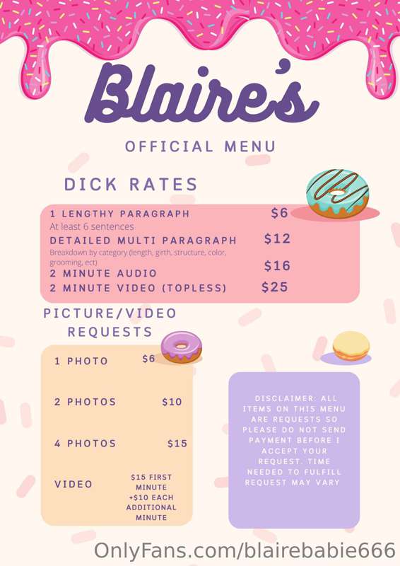 Menu does not include any custom video requests for now 💓 th..