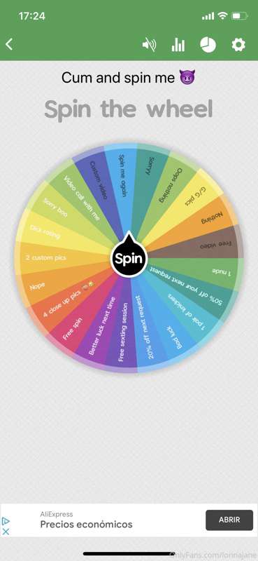 Unlock my recent my PPV and receive a FREE spin of this whee..