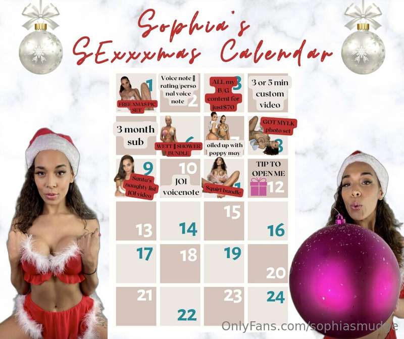 💋🎁🎄 **SOPHIA'S SEXXXMAS CALENDAR DAY 12**🎄🎁💋  Behind todays ..