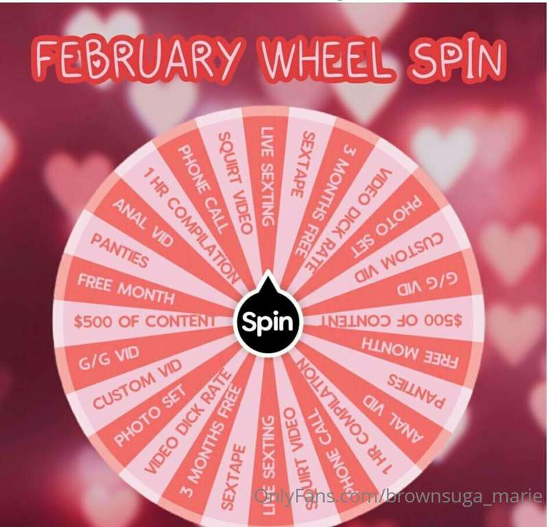 **FEBRUARY WHEEL SPIN** 💗 huge prizes for this month of love..