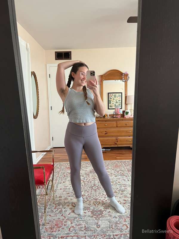 this is my Pilates outfit, would you work out with me?