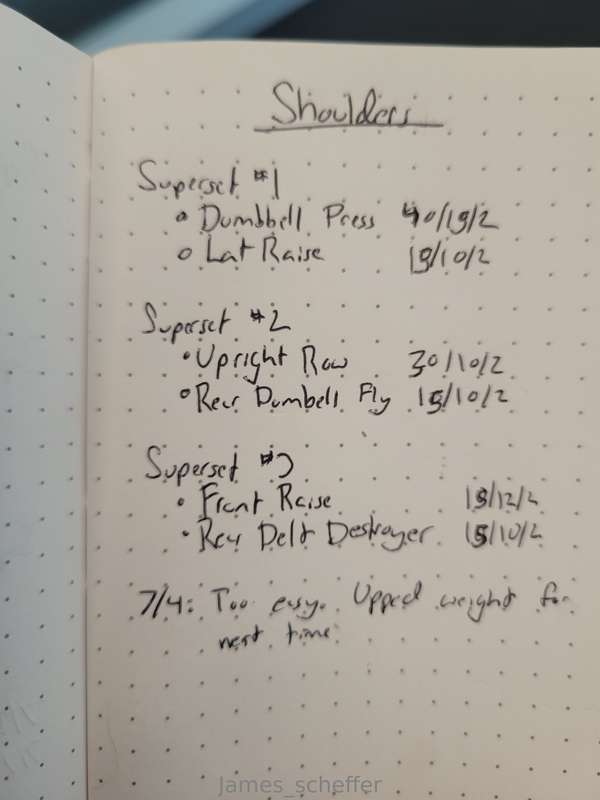 Friday shoulder day. Upper the weight s bit from last time. ..