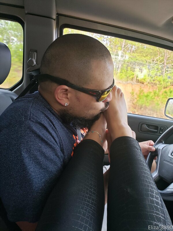 Even while driving he worships me ???? @kingtohisqueen 1