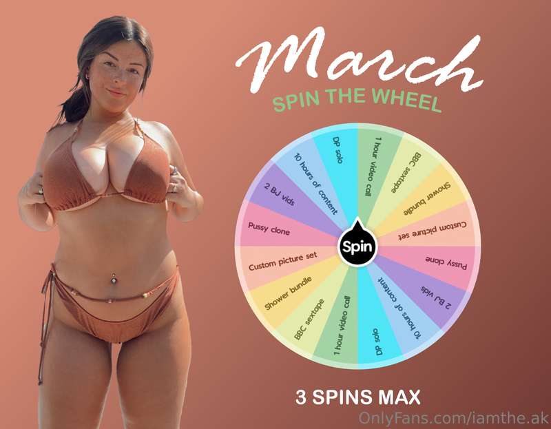 🔥✨ MARCH SPIN THE WHEEL ✨🔥New month, new luck, babe! 💖 You k..