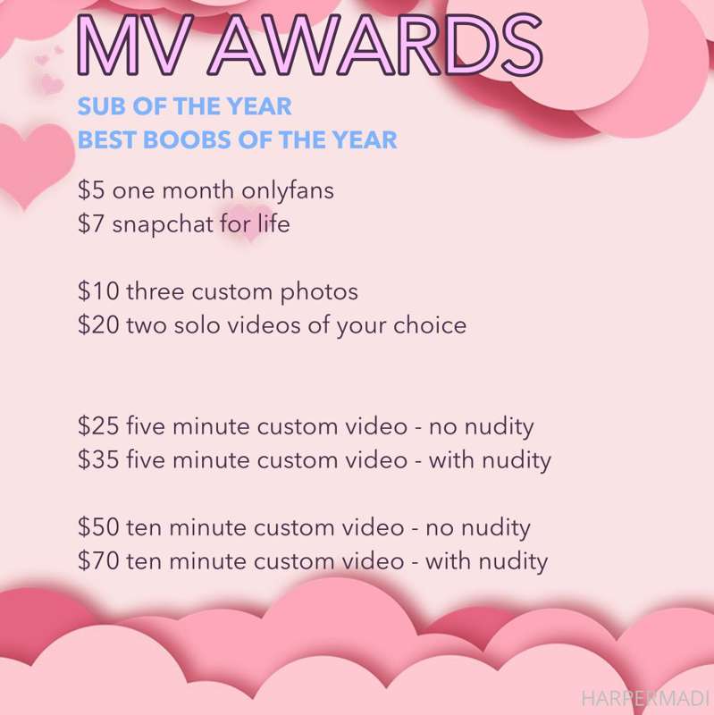 mv awards!!
i'm going for sub of the year ♡ http://HARPERMAD..