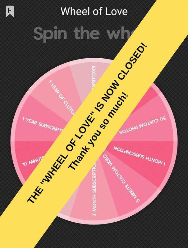 Wheel of Love! Saturday and Sunday only!-A $10 tip on this p..