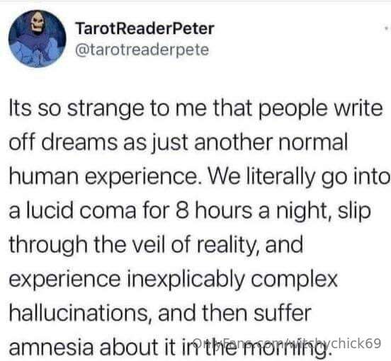 Anyone else think this way about their dreams?👀☕️