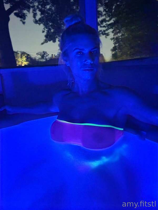 After working hard at the gym, I like to soak in the hot tub..