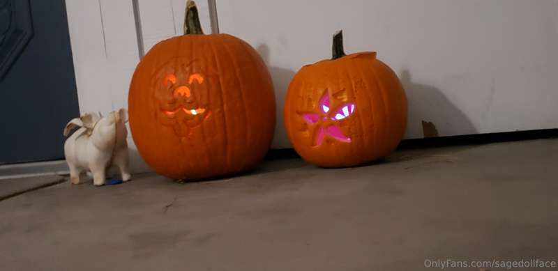 My two favorite pumpkins I carved this year. Both were freeh..