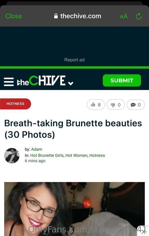 I made the top 20 on the Chive. Brunette beauty’s