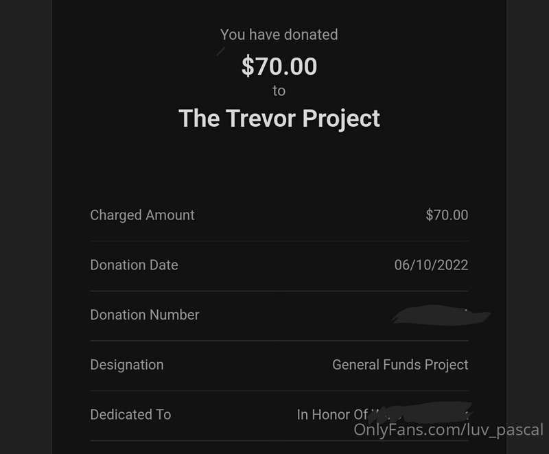 $70usd This is the first donation of the month with more on ..