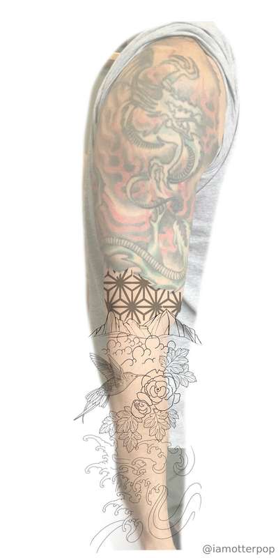 1/3 sittings to finally finish the sleeve i first started ov.. 3