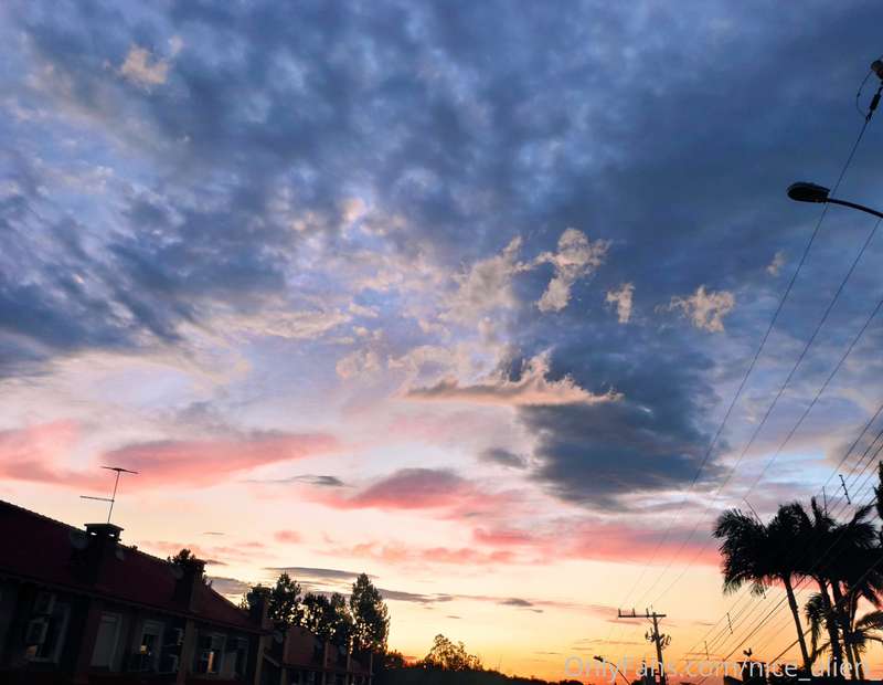 Sunset today. Believe it or not, all taken around the same t..
