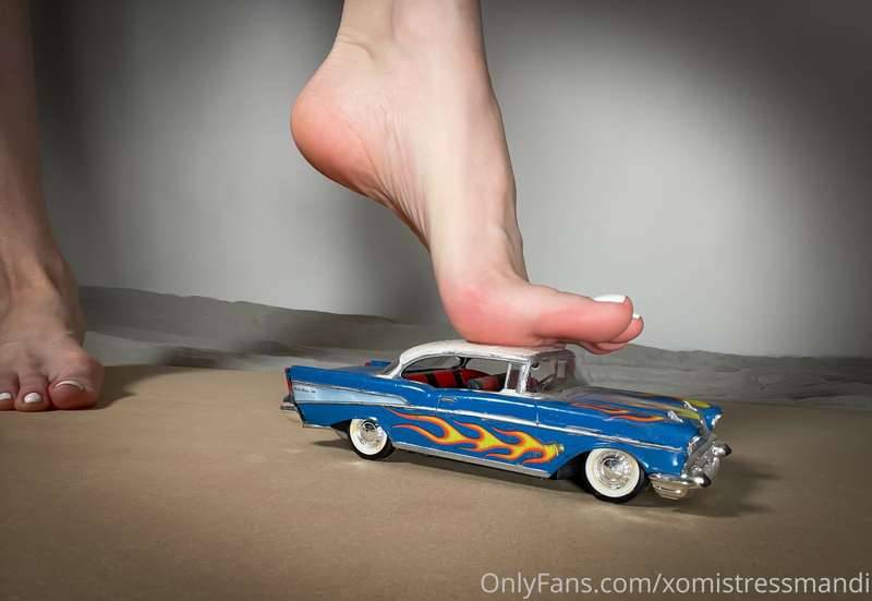 I got to crush a tiny little car with my feet for a custom v.. 6