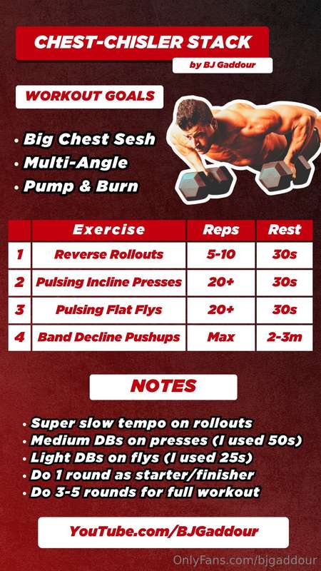 WORKOUT OF THE WEEK: CHEST-CHISELERVideo with exercise demos..