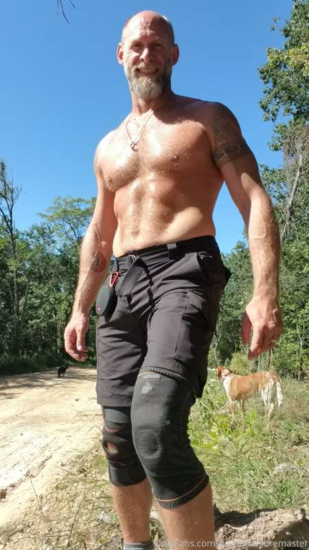 Out hiking with the pups this morning