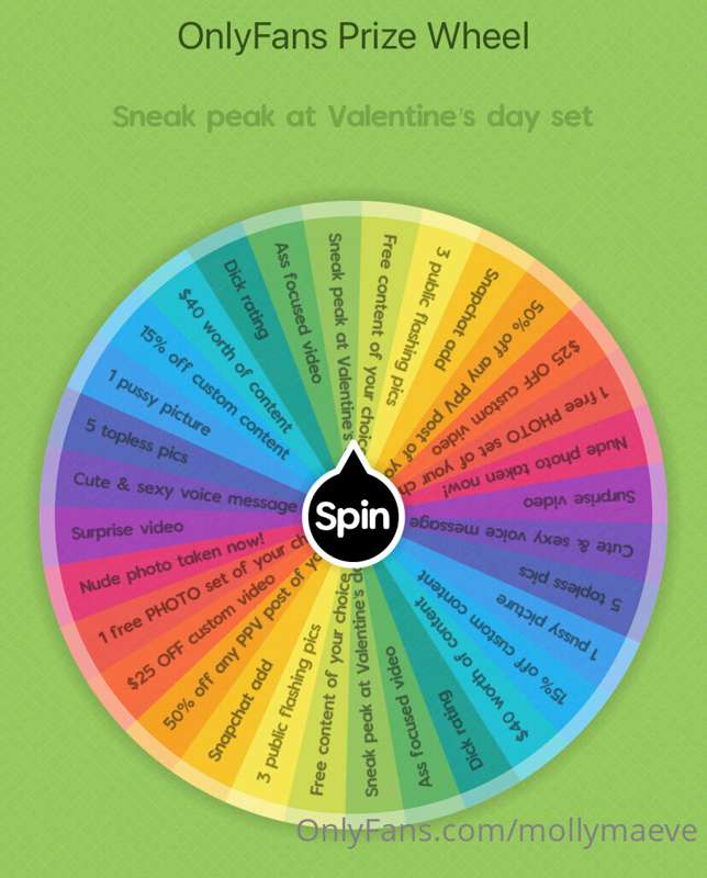 ✨PRIZE WHEEL 🎁🎁🎁

1 spin: $8
2 spins: $15
3 spins: $22
5 spi..
