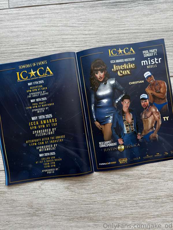 By the way here is the program for the ICCA’s just so you gu.. 8