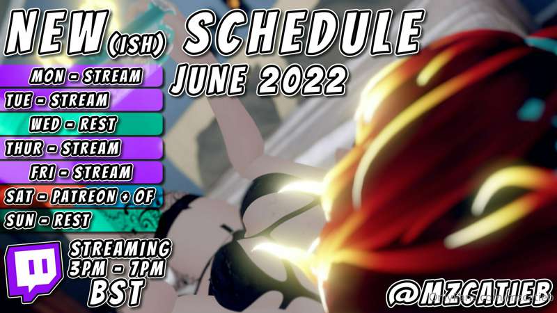 I forgot to upload this but i Stream on Twitch 4 days a week..