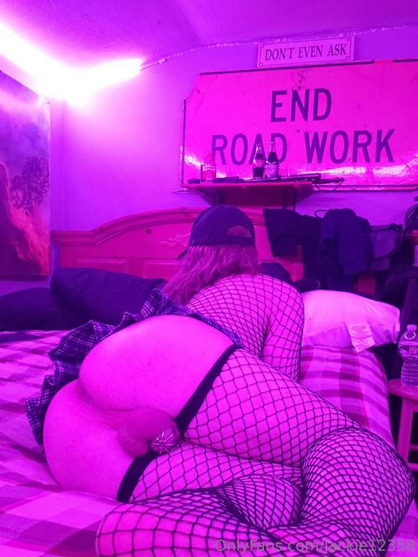 Chastity, Mini Skirt, & Fishnets 😏