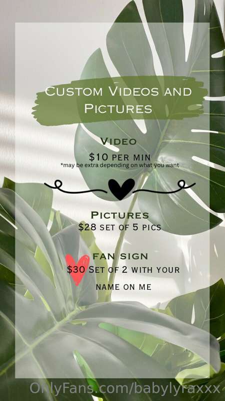 For custom personalized videos and pictures🤸🏾‍♂️💓