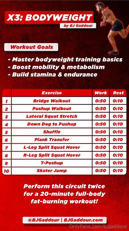XXX3: ALL-NUDE BODYWEIGHT WORKOUTWORKOUT GOALS:- Master body..