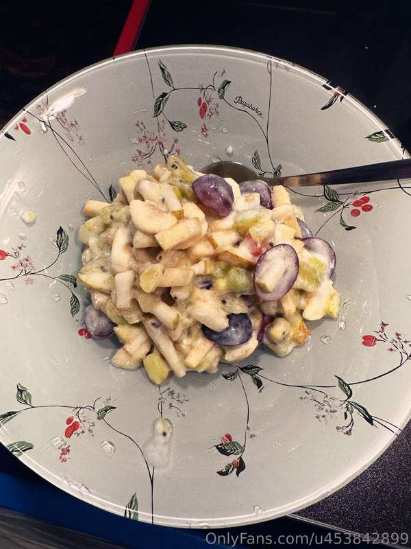 My fruit salad! I didn’t wash the apples well enough because..